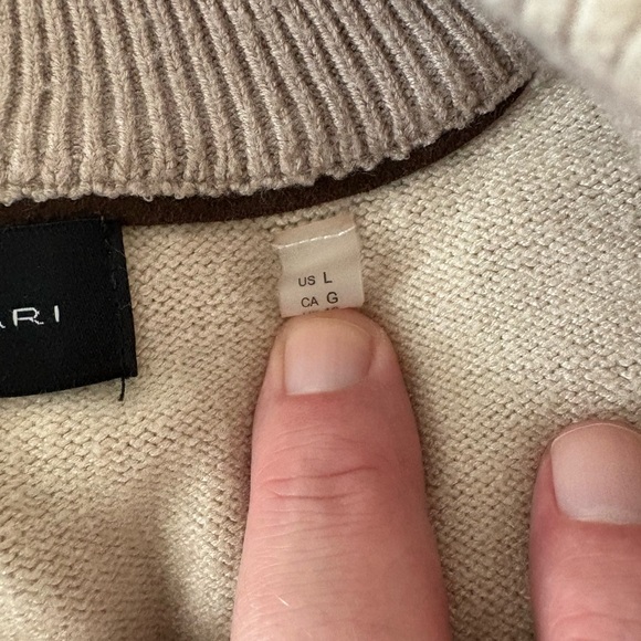 Elie Tahari Men's Beige Zip-Up Sweater - Picture 3 of 5